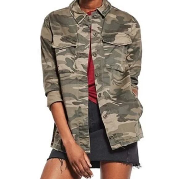 Topshop Camouflage print lightweight jacket size 2 Petite (chest 36) - Picture 1 of 10